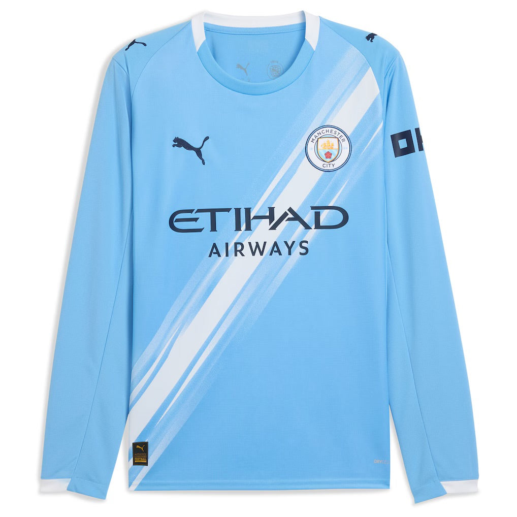 Puma Manchester City 2025/26 Long-Sleeve Home Jersey.